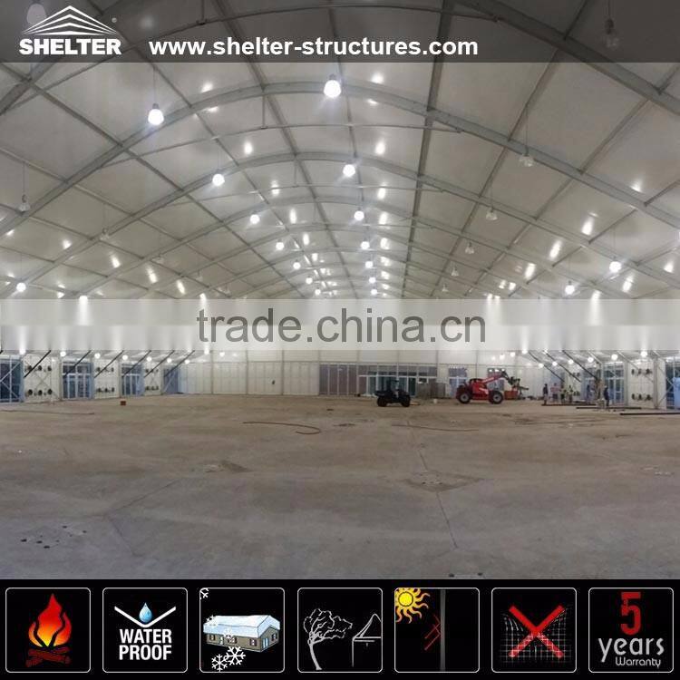 30m Temporary white PVC fabric dome tent industrial warehouse tent for sale