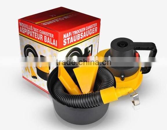 (WIN-602) Portable 12V Wet & Dry Canister Car Vacuum Cleaner Hose Inflation Pump DC Plug