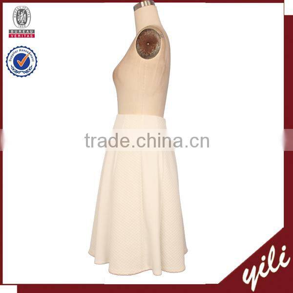 dongguan 2015 simple but elegant white color wholesale under knees skirts