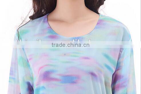 2015 Fahion Long Sleeve Chiffon Kaftan Abya Dresses