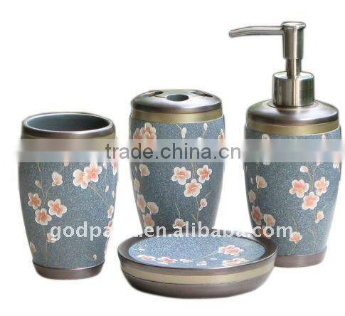 Hot selling 4pcs polyresin bathroom set