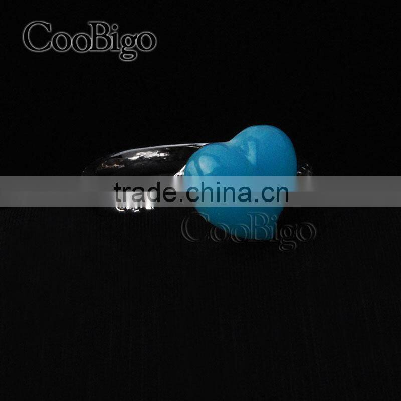 Fashion Jewelry Heart Shape Cat-eye Stone Ring Elegant Ladies Wedding Party Show Gift Dresses Apparel Promotion Accessories