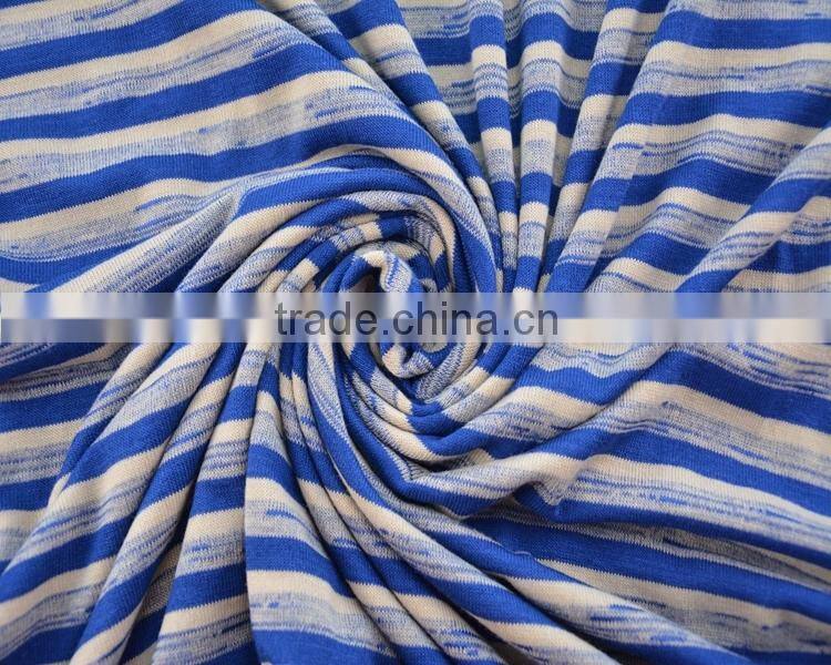 Jiufan Textile Hot Sale Hacci Stripe Fabric Yarn Dyed Knit RT Fabric For Sweater