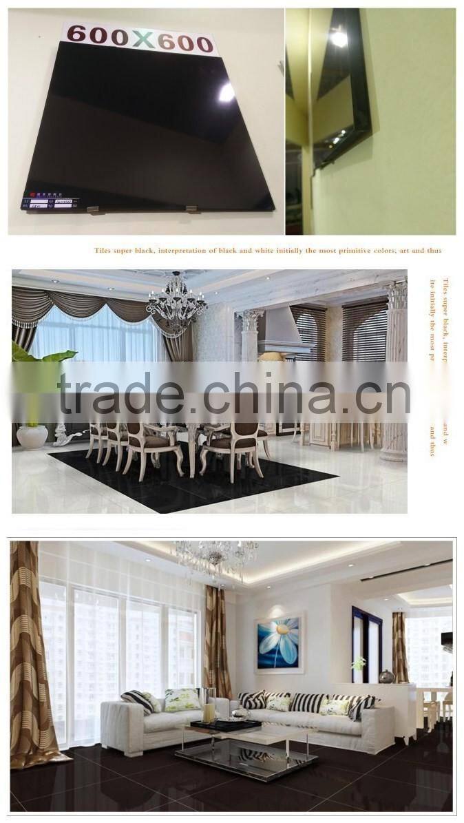 White Black Shiny Floor Vitrified Kitchen Porcelain Tile
