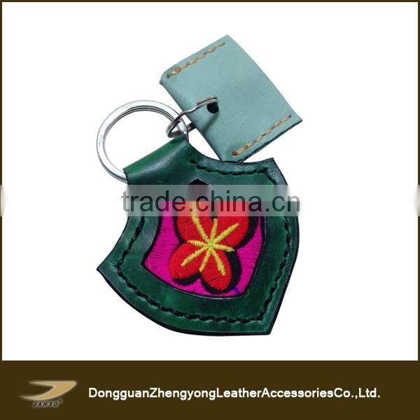 Latest design popular handmade leather needlepoint keychain