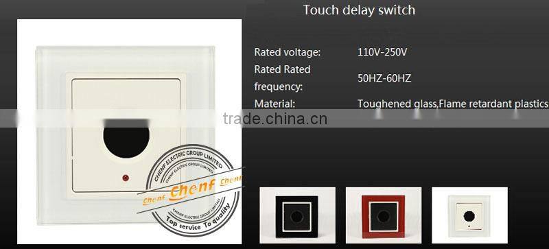 CE Approval Universal Tempered Glass Panel Touch Delay Switch