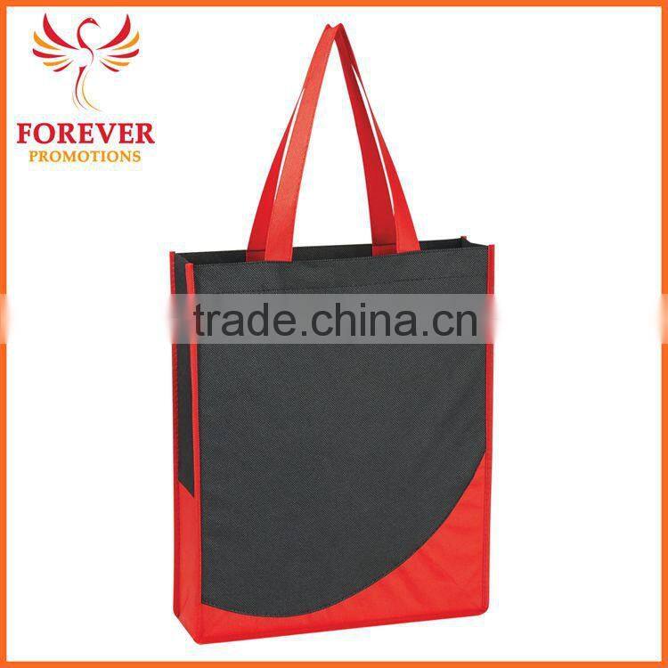 Promotional Non-woven Tote Shopper Bag With Accent Trim and Handles