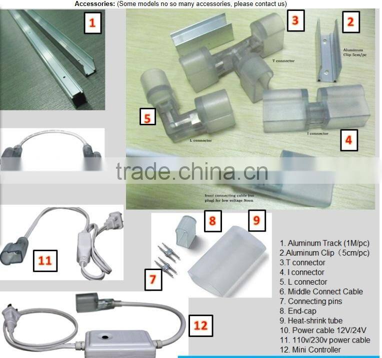 150' spool 12v hotsale green mini led neon flex rope lights 8*16mm for outdoor decoration