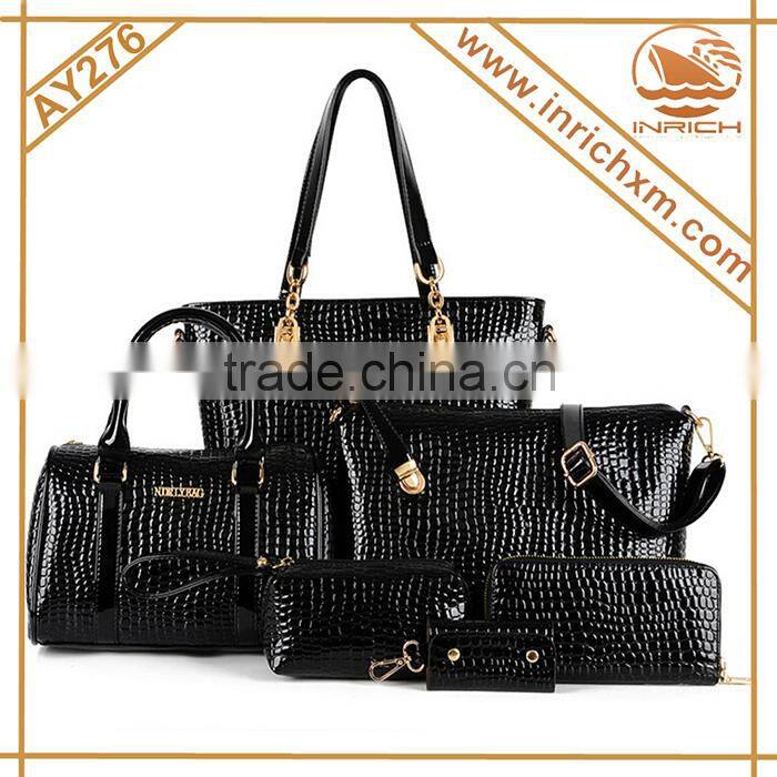 2015 China Wholesale 6pcs Leather Handbag Sexy Woman Fashion Handbag