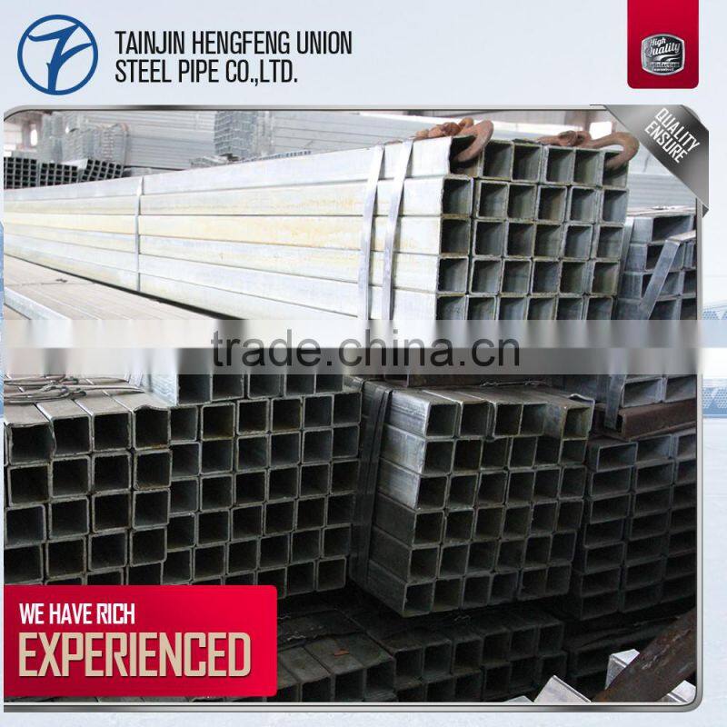 tianjin pre galvanized square steel tube