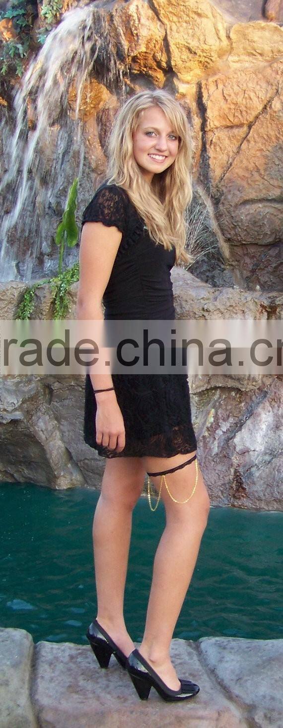 Women Gold Thigh Leg Metal Layers Tassel Chain Strand Fashion Body Jewelry