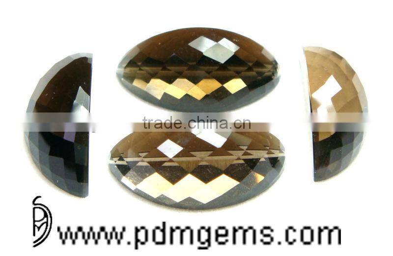 Smoky Quartz Watermelon Slice Cut Faceted Lot For Diamond Jewellery From Wholesaler