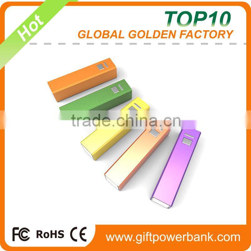 2015 Universal rectangle square tube button power bank 2600mah