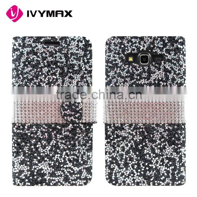 2016 fashion colorful diamond cell phone case for Samsung J7 PU flip cover