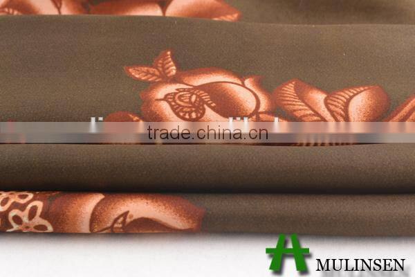 Mulinsen Textile Woven evening gown fabric, 100% polyester printed satin fabric