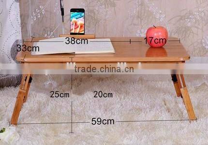 Heat dissipation design home Bamboo folding desk bamboo PC/computer desk