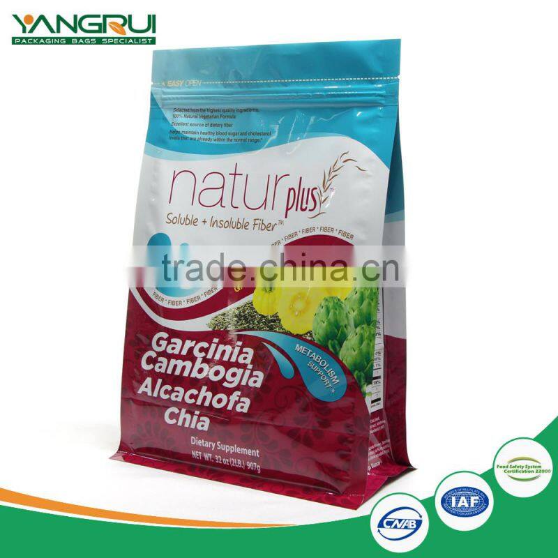 laminated foil coffee powder pouch square bottom plastic bag eco-friendly zip-lock foil bags aluminum packing