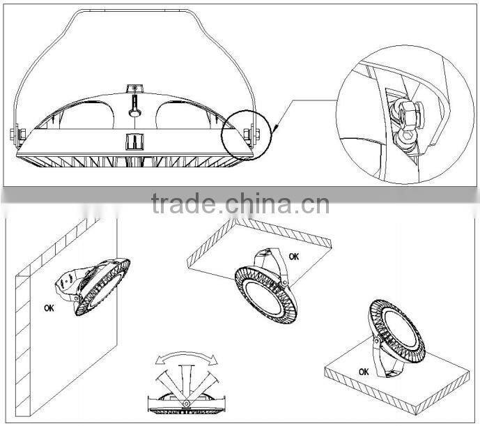 Good service and high quality 120Watt 110v-240V IP65 Industrial LED High Bay Light lamp