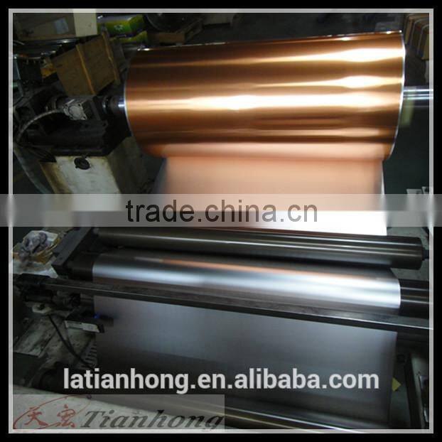 copper colour single side aluminium pet foil used for exhaust duct
