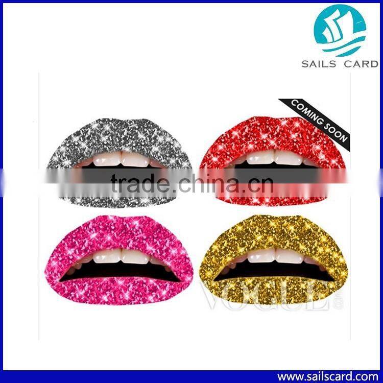 3D Silver Temporary Lip Sticker Waterproof Tattoos