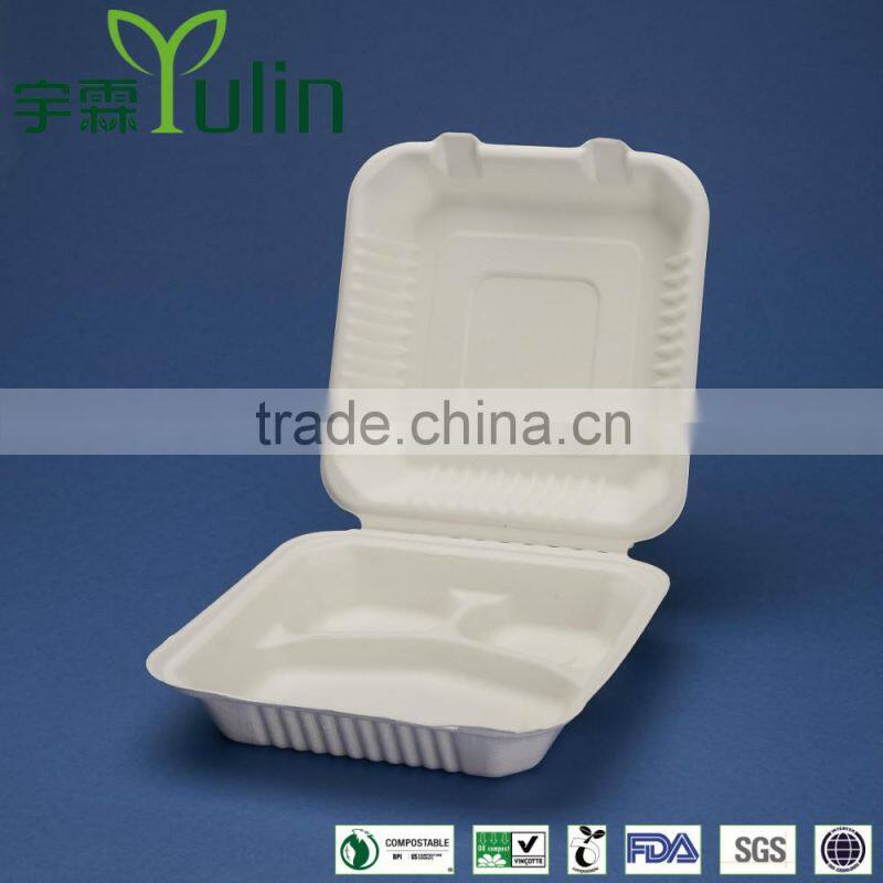 HL-10-3 10"x10" three parts disposable airline food box