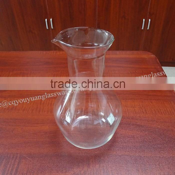 Handblown 1500ml large glass carafe / glass water pitcher