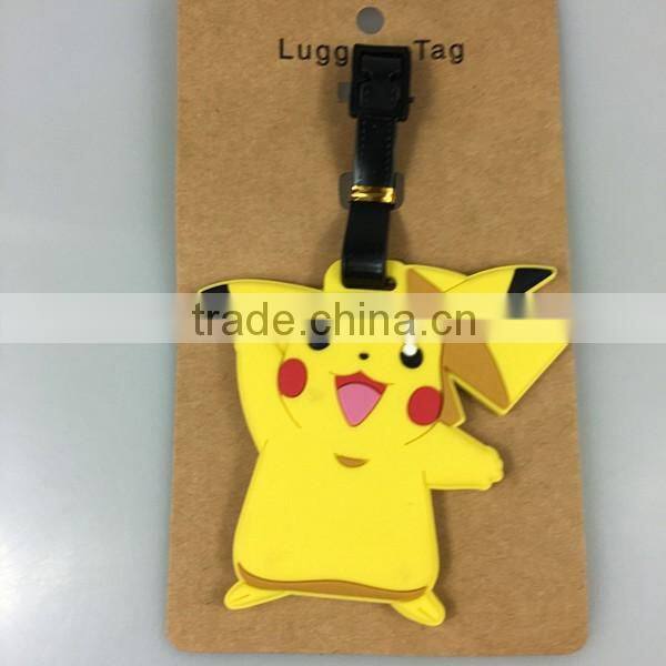 Silicone pokemon luggage tag/soft pvc rubber luggage tag