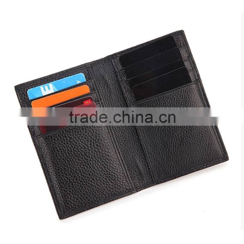 New arrival genuine cowhide leather unisex credit/ID card holder,bifold leather card holder