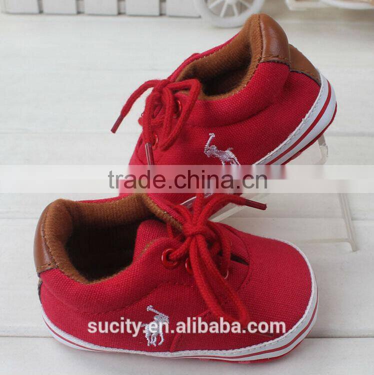 2014 classic fabric upper casual toddler red shoes with lace