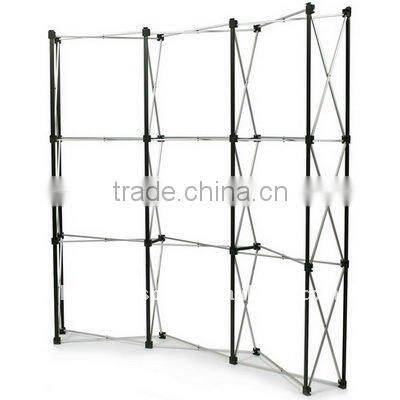 Easy assembled trade show curved or straight metal pop up stand