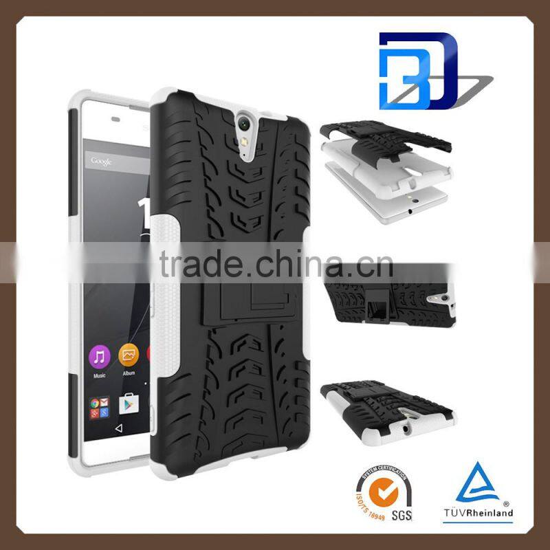 For Sony C5 Ultra Armor Slim case armor rugged kickstand heavy duty TPU+PC 2 in 1 case For Sony C5 Ultra shockproof case