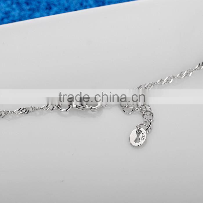 925 Sterling Silver Dancing Stone Pendant Necklace SPG912W