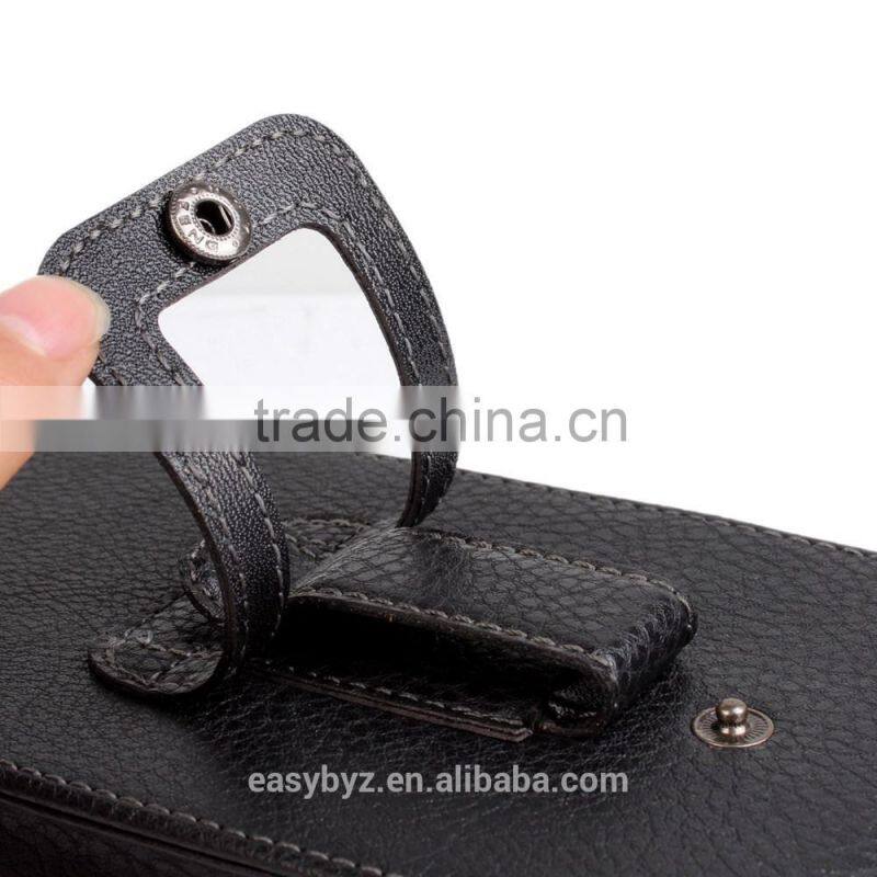 Black Vertical Leather Holster Pouch for Sony Xperia Z4 with Belt Clip--Glossy Skin or Lychee Skin