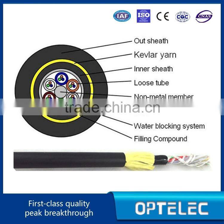 24core single mode optical fiber Cable ADSS 100m span / Power Optical Cable
