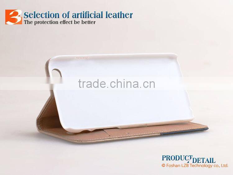 LZB Wholesale custom leather cell phone cases for iphone 5s flip cover with stand