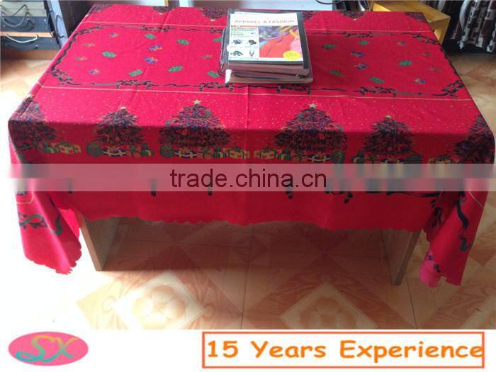 Table cloth factory 100% polyester Christmas table cloth manufacturer