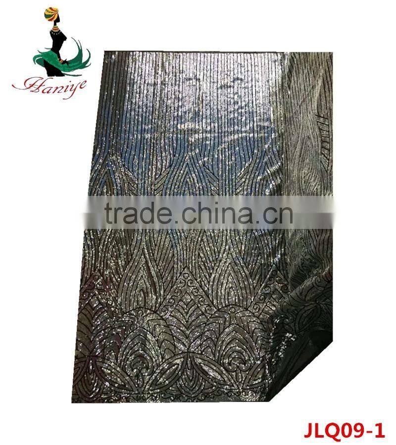 Haniye 2016 Best Price Embroidery French lace / Hot Selling Tulle Lace sequins Fabric /JLQ09-8