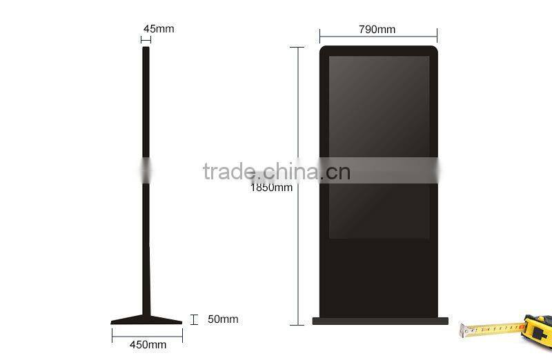 Indoor floor standing lg screen 55 inch interactive multi touch table/elevator lcd video multimedia display screen