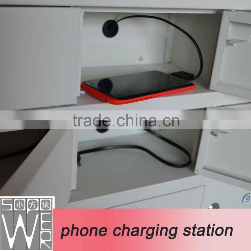 9 compartment steel locker charging cart