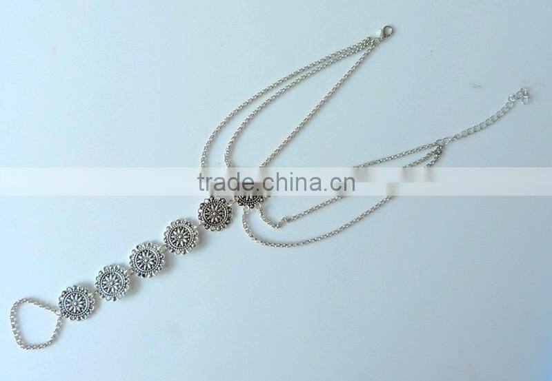 Fashion foot chain carving disc barefoot sandals