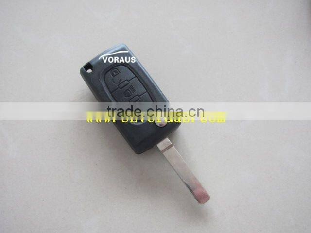 Flip Key Shell for Citroen 3 button Remote key (without battery clamp, light button)