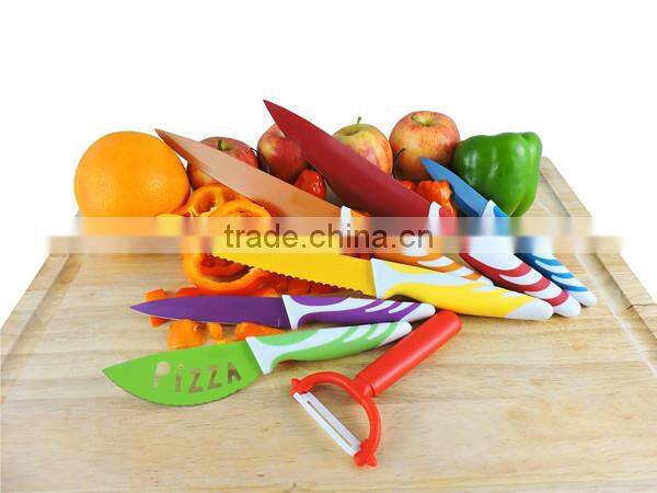 7 Piece Kitchen Knife Set - Color Coded Kitchen Knives with Soft-touch Handles