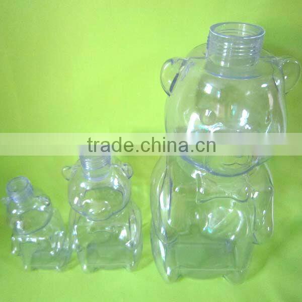 PVC Clear Bear Animal Shape Design Cartoon Plastic Bottles for Candy Cookie