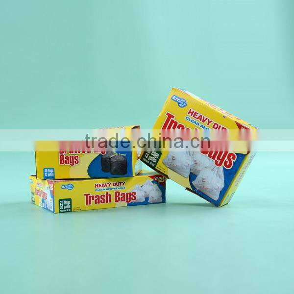 HDPE drawstring black plastic trash bag garbage bag