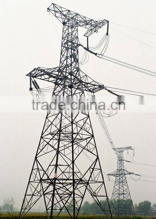 overhead Galvanized power distribution steel lattice tower