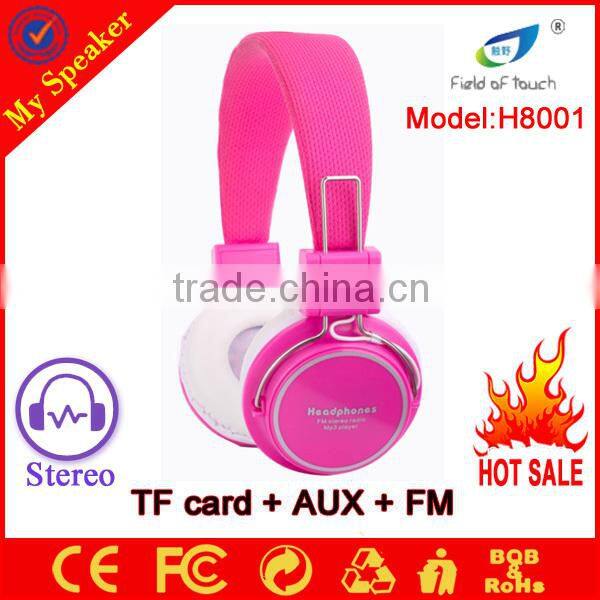 2014 new product headphone without wire with Fm radio