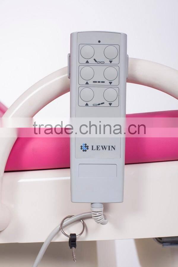 Red color gynecology chair exam chair