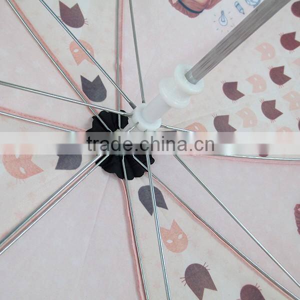 Custom Printed Kids Umbrella Plastic Crook Handle