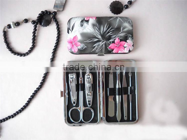 Bonvatt High Quality 7pcs Stainless Steel Manicure Pedicure Set With PU Case manicure box