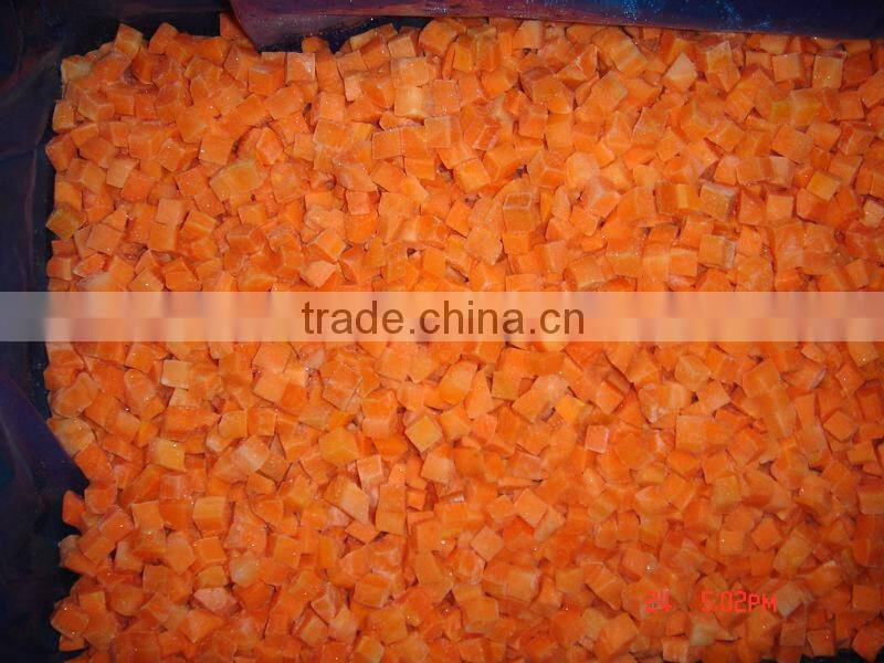Healthy frozen style IQF diced sliced red carrot price